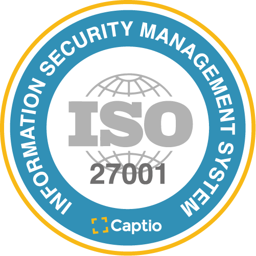 Captio certified under security standard ISO/IEC 27001